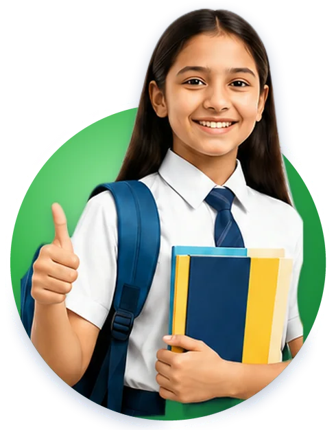 Smiling SVY student with her books