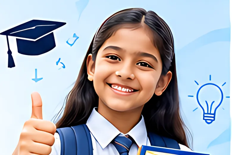 Smiling student with books — education support and scholarships