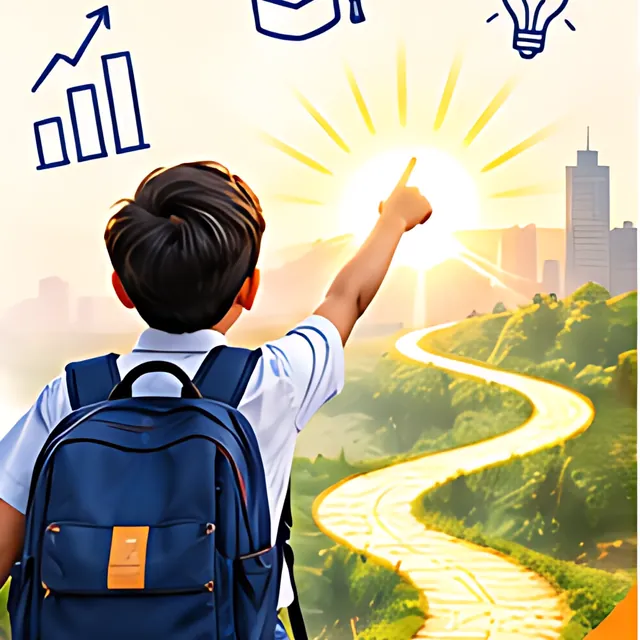 A school boy pointing towards a bright future — the SVY vision